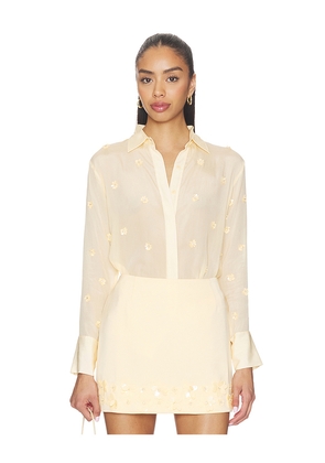 Karina Grimaldi Ayla Embroidered Shirt in Yellow. Size M. Also in S, XS.