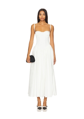 Tularosa Emma Midi Dress in White. Size L. Also in XS.