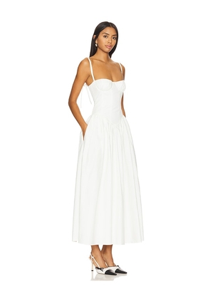 Tularosa Emma Midi Dress in White. Size L. Also in XL.