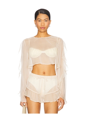 Shani Shemer Thoma Cropped Shirt in Beige. Size L. Also in S.