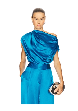 The Sei Draped Top in Blue. Size 4. Also in 6.