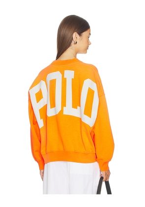 Polo Ralph Lauren Vintage Fleece Crew Sweater in Orange. Size L. Also in M, S, XL, XS, XXS.