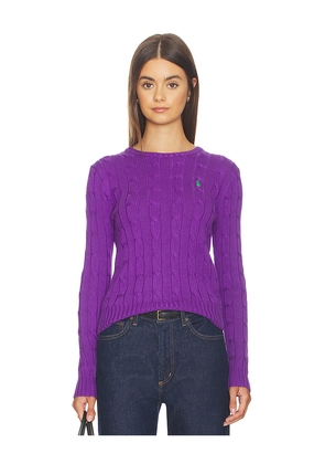 Polo Ralph Lauren Pima Julianna Long Sleeve Top in Purple. Size L. Also in M, S, XL, XS, XXS.