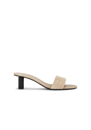 St. Agni Suede Stitch Detail Heel in Beige. Size 36. Also in 37, 38, 39, 40.