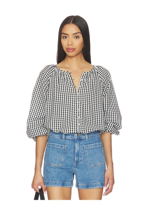 Sanctuary Perfect Gingham Button Blouse Top in Black,White. Size L. Also in M, S, XL, XS.
