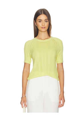 Rag & Bone Teresa Rib Short Sleeve in Green. Size L. Also in M, S, XS, XXS.