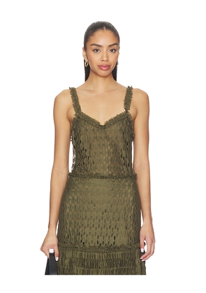 Ulla Johnson Francoise Lace Tank Top in Army. Size 0. Also in 10, 12, 4, 6, 8.