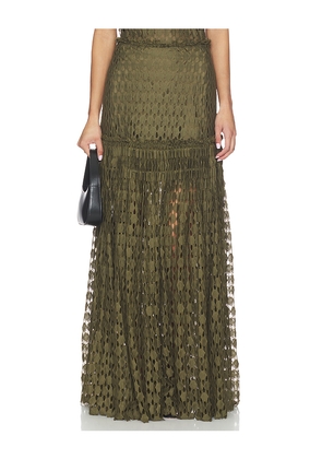 Ulla Johnson Aris Lace Maxi Skirt in Army. Size 0. Also in 10, 12, 4, 6, 8.