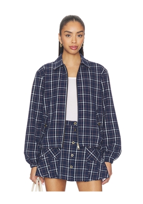 THE UPSIDE Valencia Lexi Collared Jacket in Navy. Size L. Also in M, S, XL, XS.