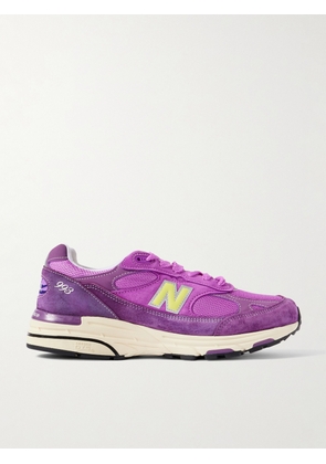 New Balance - 993 MiUSA Leather-Trimmed Mesh and Suede Sneakers - Men - Purple - UK 6