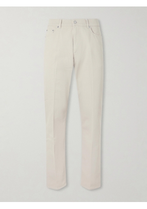 Dunhill - Tapered Cotton-Blend Twill Trousers - Men - Neutrals - UK/US 28