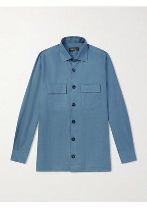 Kiton - Linen Shirt - Men - Blue - M