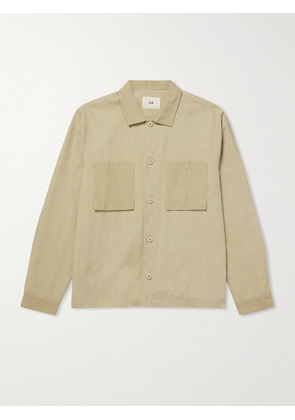 Folk - Patch Linen and Cotton-Blend Overshirt - Men - Neutrals - XS