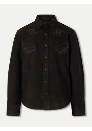 RRL - Embroidered Suede Jacket - Men - Black - S