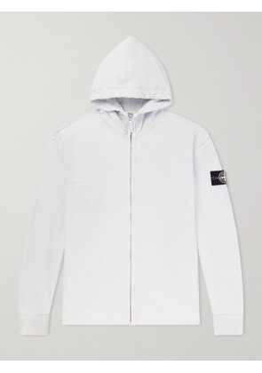 Stone Island - Logo-Appliquéd Reflective Cotton-Jersey Zip-Up Hoodie - Men - Blue - S