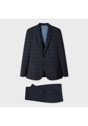 Paul Smith The Soho - Tailored-Fit Navy Check Wool Suit Blue