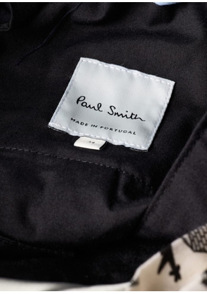 Paul Smith Washed Navy Cotton-Lyocell Tie-Waist Trousers Blue