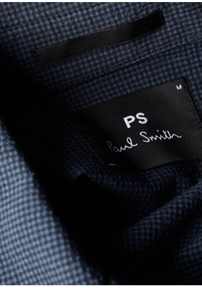 PS Paul Smith Blue Seersucker Check Zip Shirt Jacket