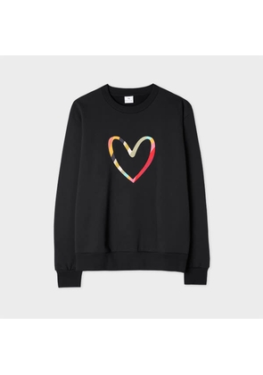 PS Paul Smith Women's Black Embroidered 'Swirl Heart' Sweatshirt