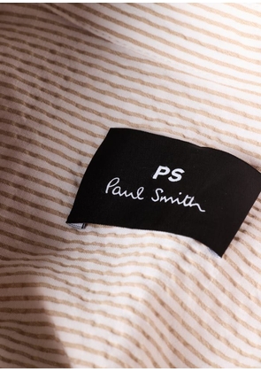 PS Paul Smith Women's Seersucker Pink Stripe Zip Jacket White