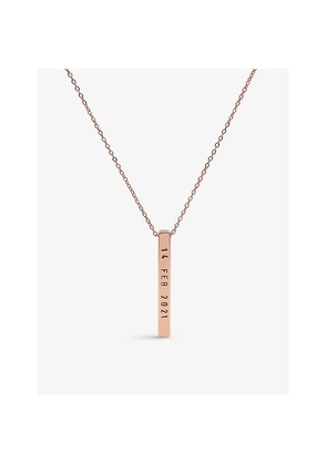 Womens Littlesmith Personalised 13 Characters Rose Gold-Plated Vertical Bar Necklace