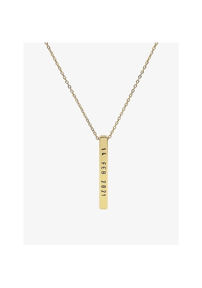 Womens Littlesmith Personalised 13 Characters Gold-Plated Vertical Bar Necklace