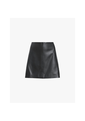 Womens Allsaints Renai Slim-Fit Mid-Rise Leather Mini Skirt