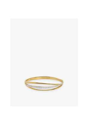 Womens Monica Vinader Nura Pavé18ct Yellow Gold Vermeil and Lab-Grown Diamond Bangle
