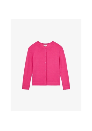 Womens Reiss Mara Long-Sleeve Cropped Knitted Cardigan