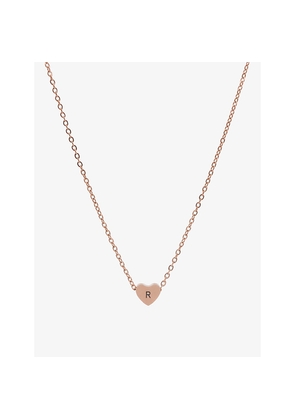 Womens Littlesmith Personalised Initial Rose Gold-Plated Heart Bead Necklace