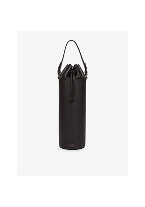 Smythson Panama Logo-Embossed Leather Wine Tote