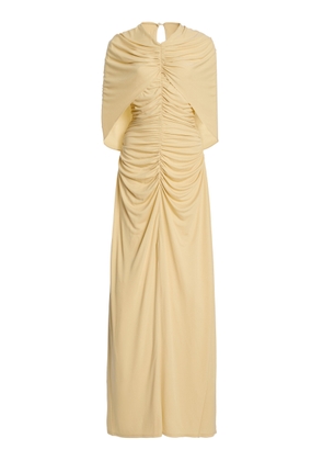 KALLMEYER Matilda Ruched Cape-Detail Gown - Moda Operandi