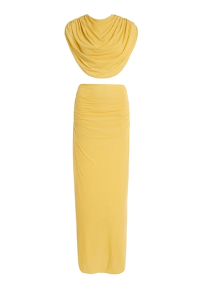 Maygel Coronel Amalra Draped Jersey Skirt Set - Moda Operandi