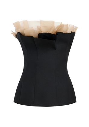 Khaite Sal Ruffled Wool-Silk Cady Top - Moda Operandi