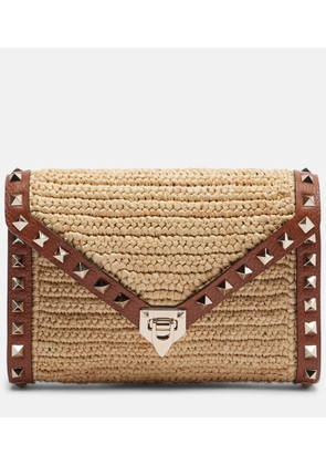 Valentino Garavani Rockstud Mini raffia shoulder bag
