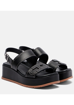Hogan H703 leather platform sandals