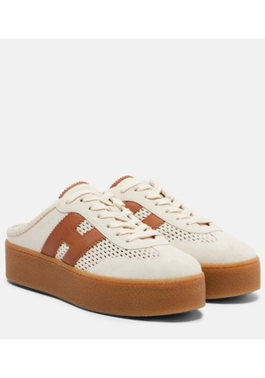 Hogan H698 suede platform mules