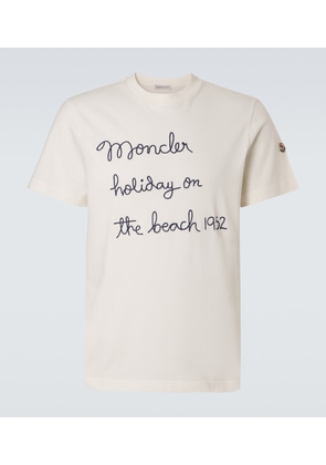 Moncler Embroidered cotton jersey T-shirt