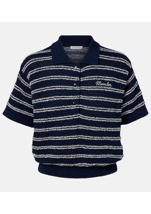Moncler Logo striped cotton-blend polo sweater
