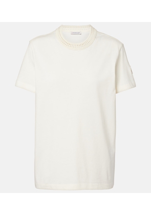 Moncler Crochet-trimmed cotton jersey T-shirt