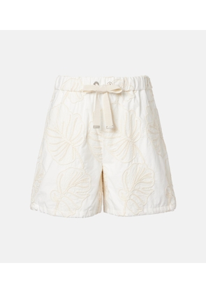 Moncler Embroidered cotton shorts