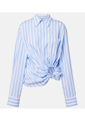 Sportmax Palmizi cutout striped cotton poplin shirt