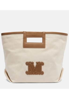 Max Mara Ecru Small canvas tote bag