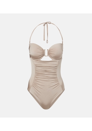 Max Mara Curva ruched halterneck swimsuit