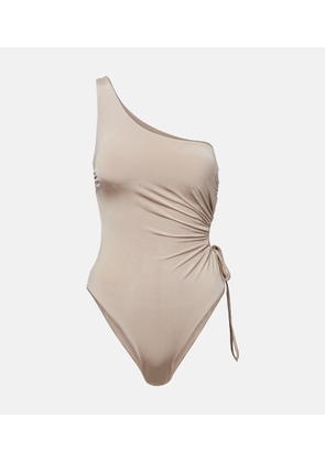 Max Mara Canarie ruched one-shoulder swimsuit