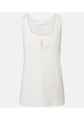 Victoria Beckham Split cotton and linen tank top
