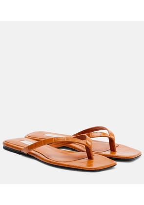 Toteme Croc-effect leather thong sandals