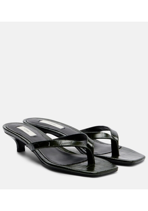 Toteme Croc-effect leather thong sandals
