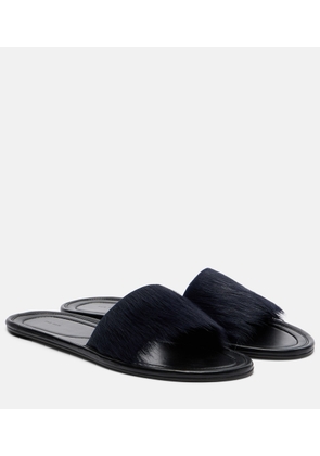 The Row Malick calf hair slides