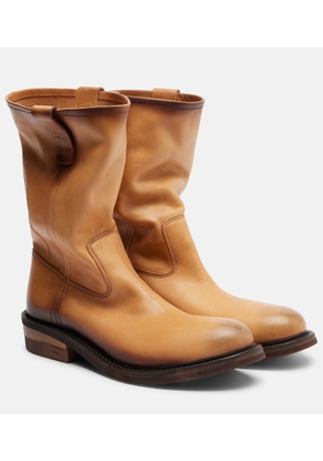 Miu Miu Foule leather ankle boots